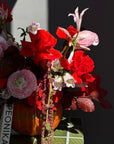 Interior Arrangement “Pumpkin Club” — roses, ranunculus, amaranth
