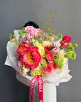 Bouquet “Sweet Obsession” — peonies, hydrangea, vibrunum, eustoma