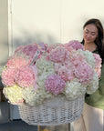 Flower Basket “Say Nothing. Send This” — hydrangeas