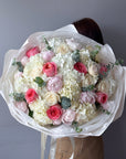 Bouquet "Ivory Kiss" - peonies, roses, hydrangeas