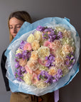 Bouquet "Cream Dream Team" - Ranunculuses, garden roses, stock