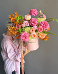 Flower Box “Amazonia” — peonies, roses, hydrangeas, ranunculus, moluccella