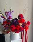 Flower Box “Drama Queen” — hydrangea, rose, amaranthus, gladiolus, decorative apple