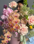 Flower Box “Cloud Atlas” — orchids, hydrangea, roses, allium
