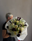 Bouquet “Avant Garde” - calla, roses, lisianthus