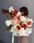 Flower Box “October Love” — gerbera, roses, hydrangea