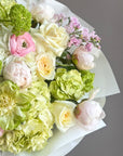Bouquet “The Softest Thank You” — roses, hydrangea, peonies, ranunculus, veggie roses