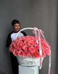 Flower Basket “Pink Happens” — Pink Expression roses