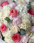 Bouquet "Ivory Kiss" - peonies, roses, hydrangeas