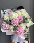 Bouquet “Love by Hydra” - mixed of Holland pink and white hydrangeas