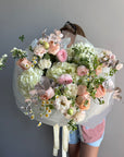 Bouquet “Soft Power” - Lisianthus, spirea, roses, ranunculus, hydrangeas