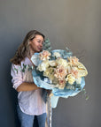 Bouquet “Summer Breeze” — roses, ranunculus, peonies, anthuriums