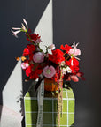 Interior Arrangement “Pumpkin Club” — roses, ranunculus, amaranth