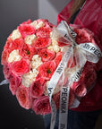 Heart-shaped flower box "Pink & White" - garden roses