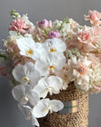 Flower Basket “I Mean… Look at It” — orchid, hydrangea, roses