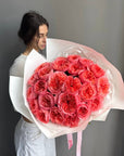 Bouquet "Pink Expression" - 24 pink garden roses