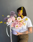 Flower Box “Spring Cutie” — ranunculus, hydrangea, roses, allium