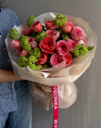 Bouquet "Lush Crush" - garden roses, viburnum