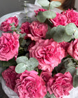 Bouquet “Pink Promise” - garden roses with eucalyptus