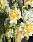 Interior arrangement "Forest Champagne" - roses, hydrangeas, amaranth