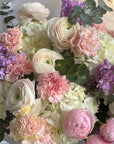Bouquet "Plum & Blush" - lisianthus, peony, ranunculus