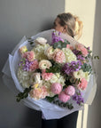 Bouquet "Plum & Blush" - lisianthus, peony, ranunculus