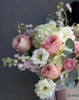 Flower Box "Miss You" - Peony roses, ranunculus, lisianthus