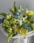 Bouquet "Greens & Dreams" - Bells , veggie roses, lisianthus