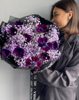 Bouquet “Mystical Violet Serenade” - anemones, baby’s breath