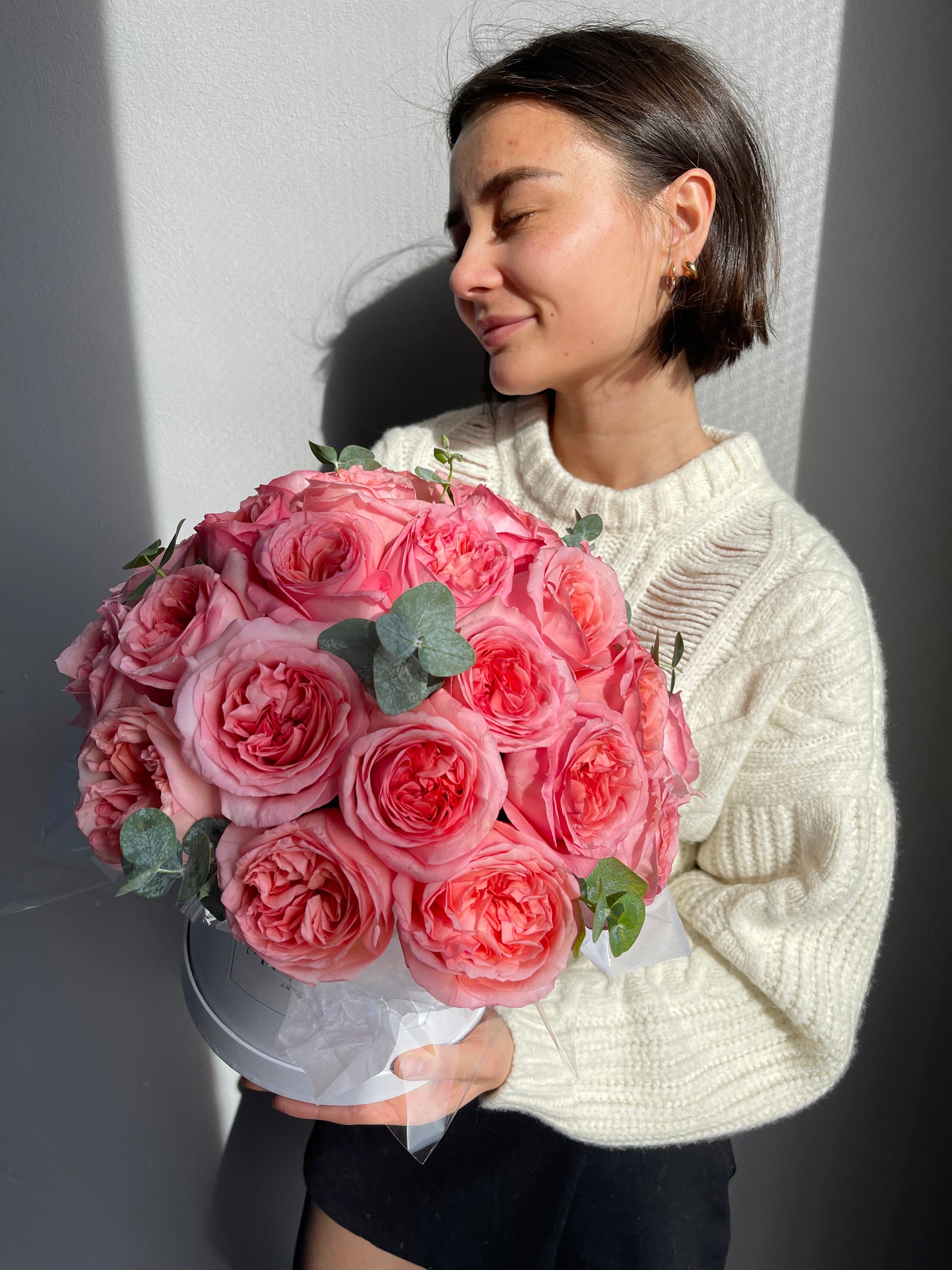 Flower box “Pink Expression” - garden peony roses