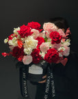 Flower box “Cherry Bomb” - roses, ranunculuses