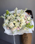 Bouquet "Sunday’s Best" - Calla, hydrangeas, Lisianthus, delphinium