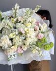 Bouquet "Sunday’s Best" - Calla, hydrangeas, Lisianthus, delphinium