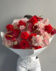 Bouquet "Heart Full, Hands Full" - French roses, anthurium, hydrangeas