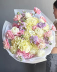 Bouquet "Murmur" - Ranunculus , hydrangeas, lisianthus