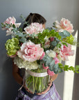 Interior arrangement “Blush & Fern” - roses, greens