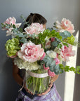 Interior arrangement “Blush & Fern” - roses, greens