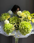Bouquet “Chic Verdant” - hydrangeas, ranunculuses, chamomiles