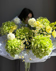 Bouquet “Chic Verdant” - hydrangeas, ranunculuses, chamomiles