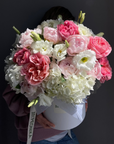 Flower box "Gentle Fleur Box" - peony roses, peonies, hydrangeas