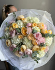 Bouquet "Dreamy Dawn" - peony roses, peonies, hydrangeas