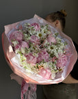 Bouquet "Pink Bliss" - peonies, stock, chamomiles, nerine (ONLY MIAMI)
