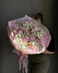 Bouquet "Pink Bliss" - peonies, stock, chamomiles, nerine (ONLY MIAMI)