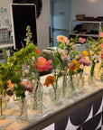 Table set of bud vases