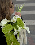 Wedding bouquet "Blossoms of Vow" - Anthurium, calla lily, amaranth