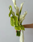 Wedding bouquet "Blossoms of Vow" - Anthurium, calla lily, amaranth