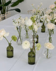 Table set of bud vases
