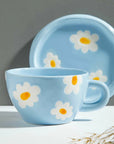 "Blue Daisy Set" - Handcrafted Clay Tea Duo