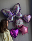 Balloons "Happy Birthday" - butterfly, star, hearts