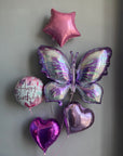Balloons "Happy Birthday" - butterfly, star, hearts
